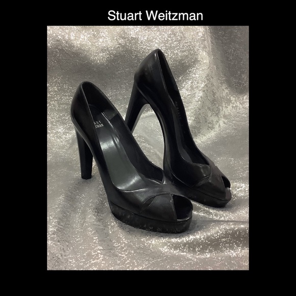 Stuart Weitzman Shoes - ♠️Stuart WEITZMAN 7 Black Peep Toe Heels♠️